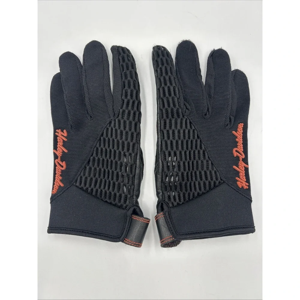 Harley-Davidson Women's Osminda Mesh & Leather Riding Gloves Black
